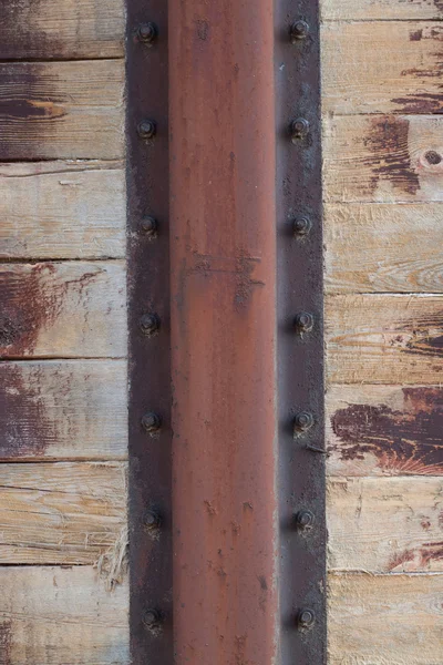 Rusty bar and wood background. — Stok fotoğraf