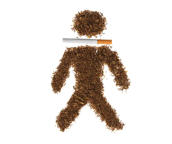 Haufen Tabak auf weißem Grund — Stockfoto