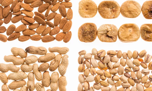 Various dry fruits and nuts. — Stock Photo, Image
