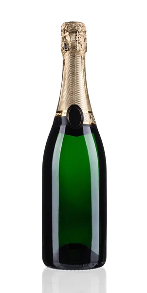 Groene champagne fles — Stockfoto