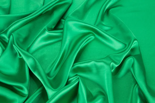 绿色丝绸背景 — 图库照片