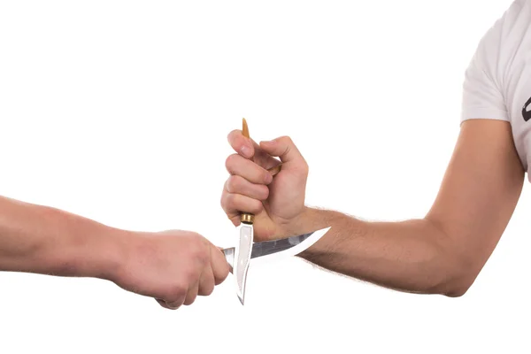 Блокировка рук ножом . — стоковое фото