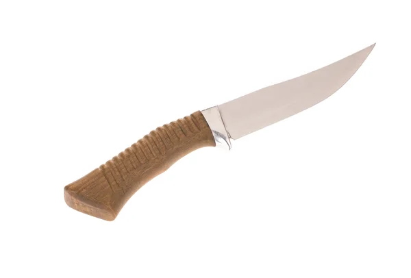 Bowie coltello con impugnatura in legno . — Foto Stock