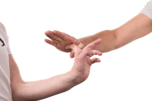 Brazos de bloqueo sobre fondo blanco . — Foto de Stock