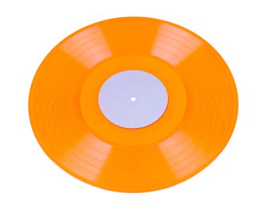 Beyaz bir arka plan üzerinde siyah vinil kaydı