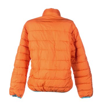 Beyaz arka plan üzerinde turuncu ceket