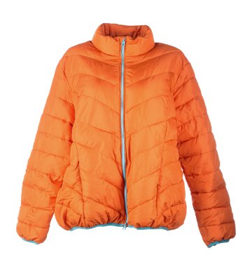 Beyaz arka plan üzerinde turuncu ceket