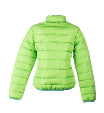 Beyaz arka plan üzerinde yeşil ceket