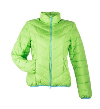 Beyaz arka plan üzerinde yeşil ceket