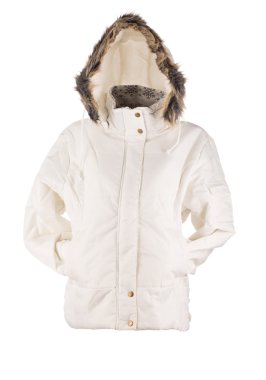 Beyaz arka plan üzerinde beyaz ceket