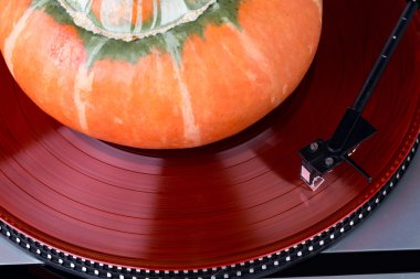 Analog music player with pumpkin clipart