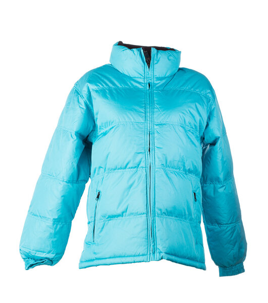 blue jacket over white background