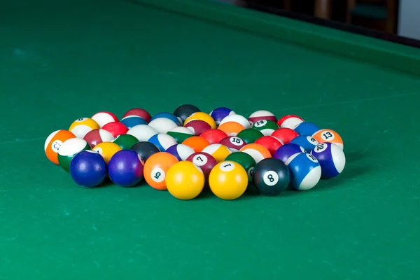 Billiard balls on pool table — Stock Photo, Image