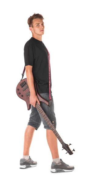 Bass guitarist player — Stock Photo, Image