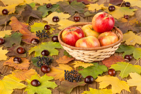Apples in a wicker basket