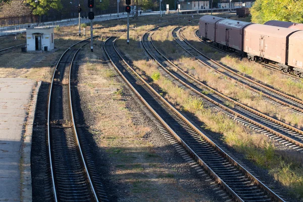 Tracks near train station in Chisinau — Stock Photo, Image