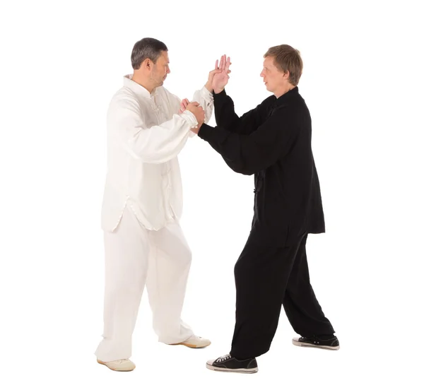 Dua petarung karate. Pertarungan pelatihan . — Stok Foto