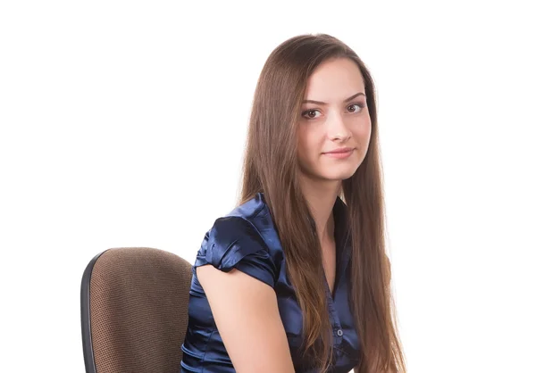 Retrato de mulher jovem e sorridente . — Fotografia de Stock