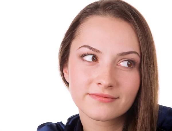 Porträt einer jungen und lächelnden Frau. — Stockfoto