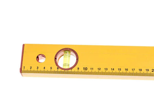 Medidor de nível de bloco amarelo com bolha . — Fotografia de Stock