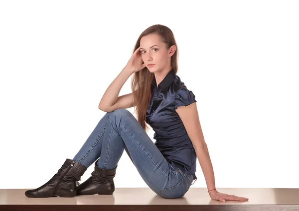 Pretty girl sitting — Stock Photo, Image