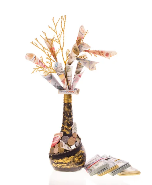 Handgemaakte geldboom — Stockfoto