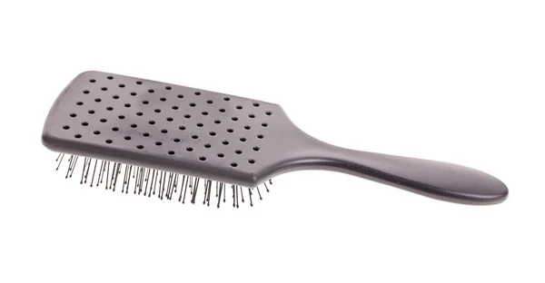Black hairbrush isolated — Stock Photo, Image