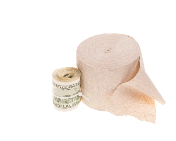 Money and toilet paper — Stock Photo, Image