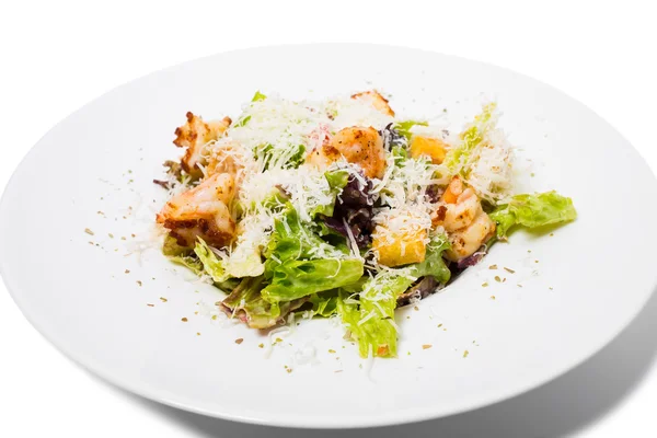 Warm salad with grilled shrimps — Stock Photo, Image