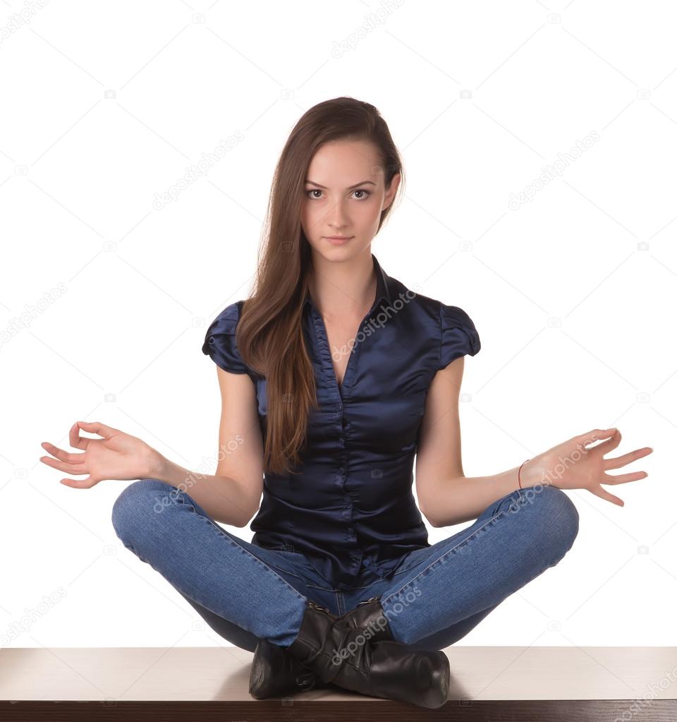 Pretty girl meditating