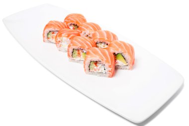 Uramaki somon avokado ile rulo.