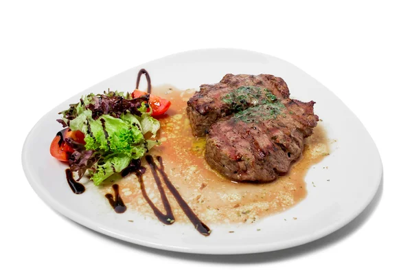 Biftek yeşil tereyağı ile — Stok fotoğraf