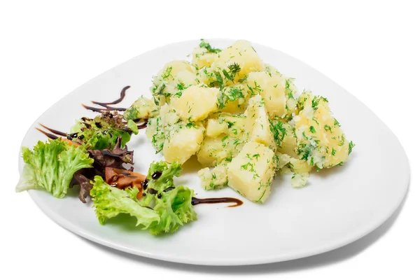 Mashed potatoes with lettuce — Stock Photo, Image