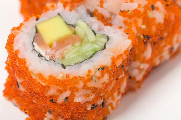 Kalifornie saké sushi rolky. — Stock fotografie
