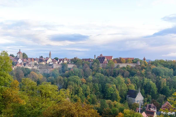 Ротенбург Дер Таубер Восени Барвистими Деревами Баварія Баварія Німеччина — стокове фото