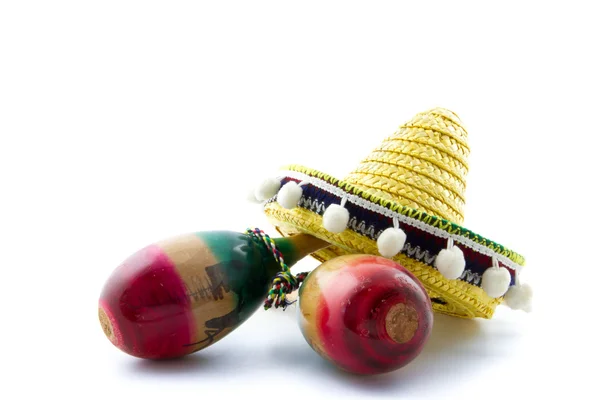 Sombrero y maracas — Foto de Stock