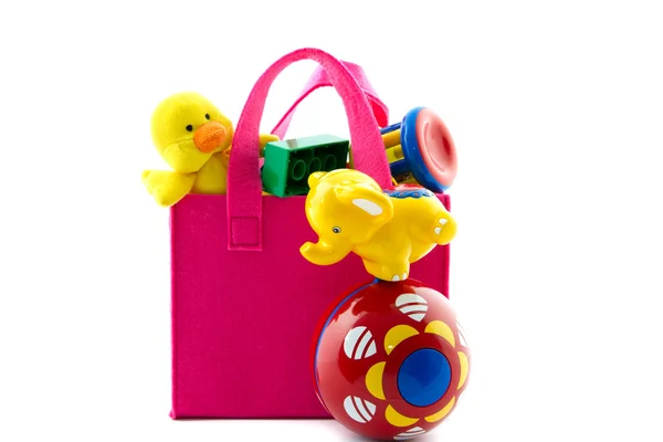 Borsa con giocattoli per bambini — Foto Stock