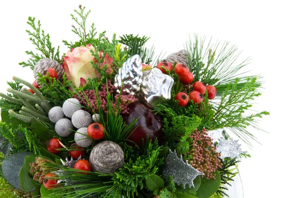 Boże Narodzenie układ z czerwone jagody i ozdoby Obrazek Stockowy