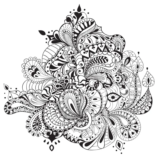 Abstracte hand getekend zwart-wit afbeelding Stockillustratie
