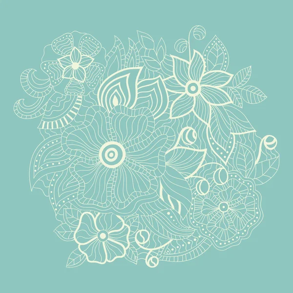 Beyaz soyut kontur çiçekler 