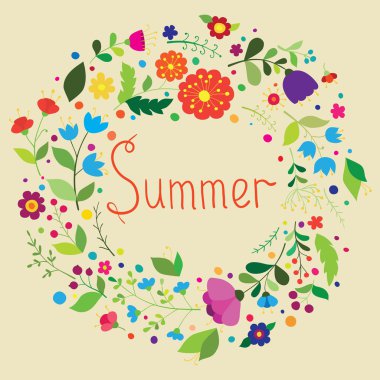 Çiçekli güzel yaz arkaplanı.