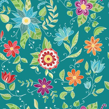 Çiçeklerle kusursuz desen.