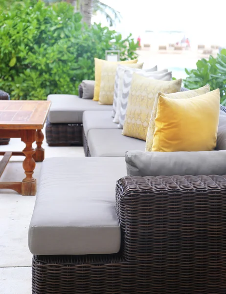 Modern rattan sofa d — Stock Photo, Image