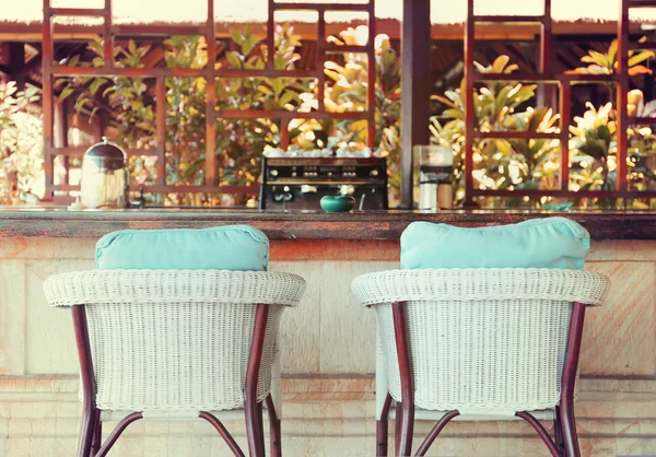 Chair at summer terrace restaurant — Stock Photo, Image