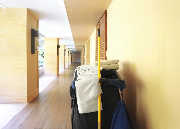 cleaning trolley in hotel