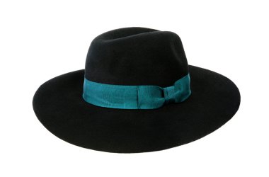 beyaz izole bir yay ile siyah şapka