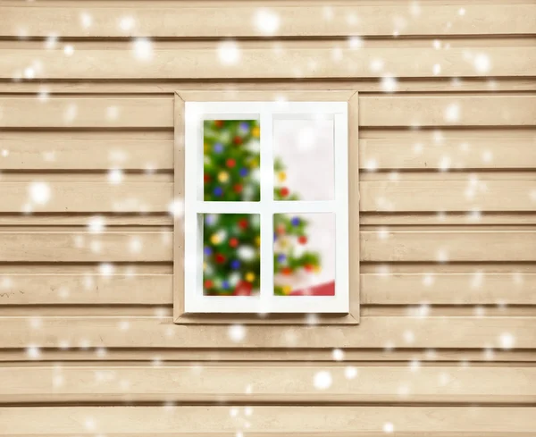 Christmas view of house windows — Stock Photo, Image