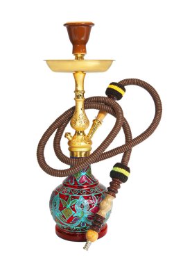 Beyaz bir arka plan üzerinde izole Arap nargile