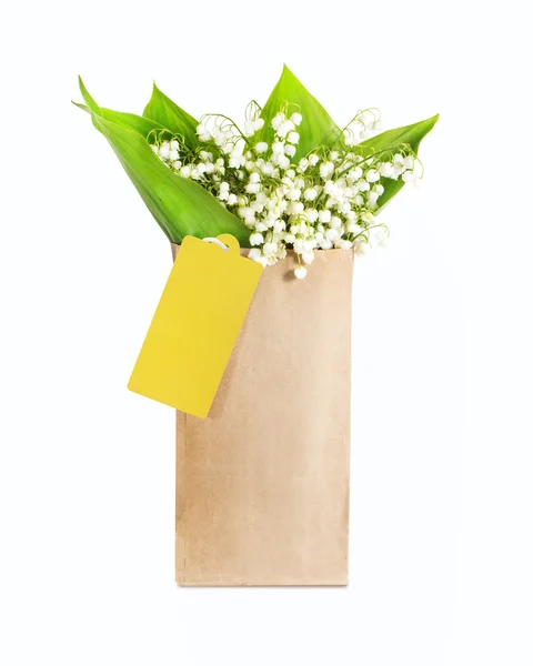 Lily of the valley in a paper bag — Stock Photo, Image