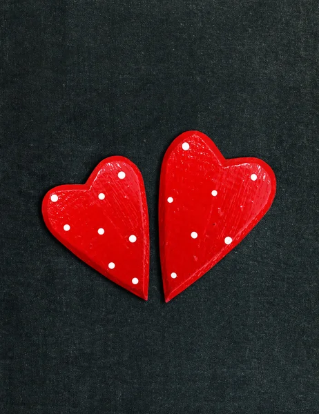 Dvojice srdce na tabuli křídou — Stock fotografie